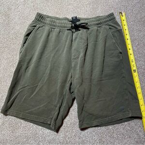 Men's Olive Green Sweatpant Shorts